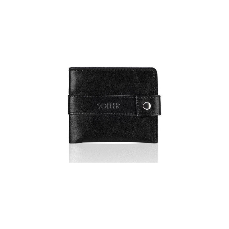 Czarny portfel męski Solier Accessories