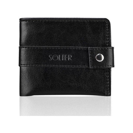 Czarny portfel męski Solier Accessories