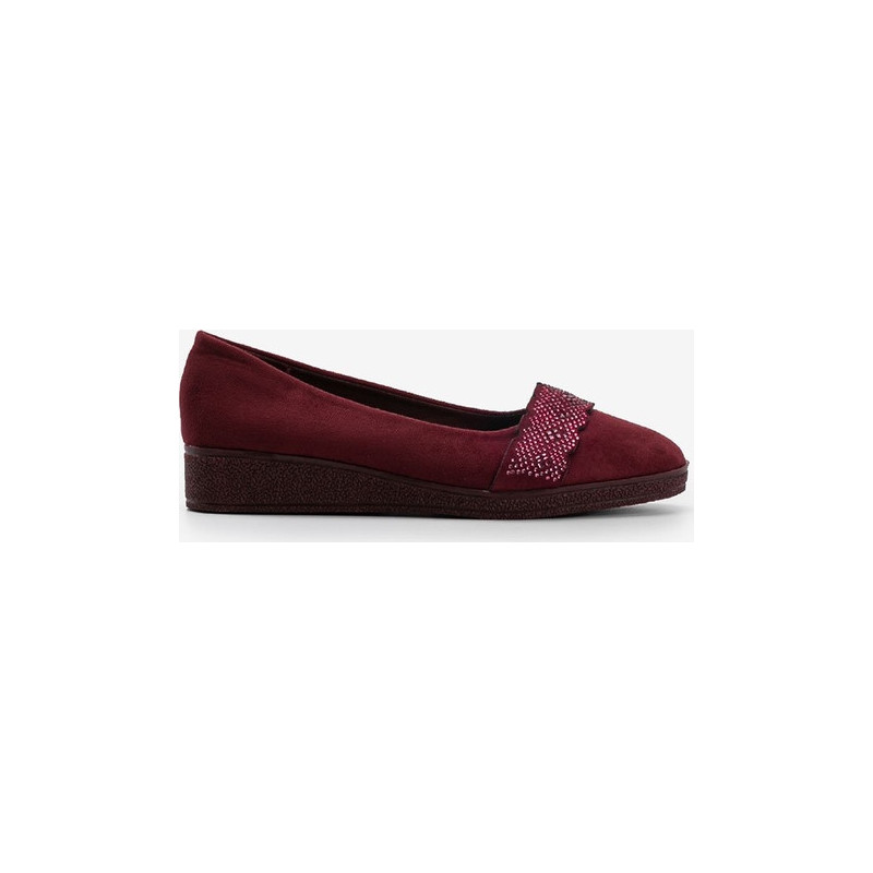 Czerwone baleriny Gemre.com.pl z zamszu w stylu casual
