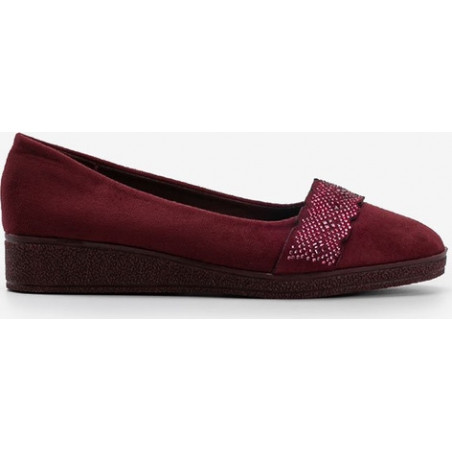 Czerwone baleriny Gemre.com.pl z zamszu w stylu casual