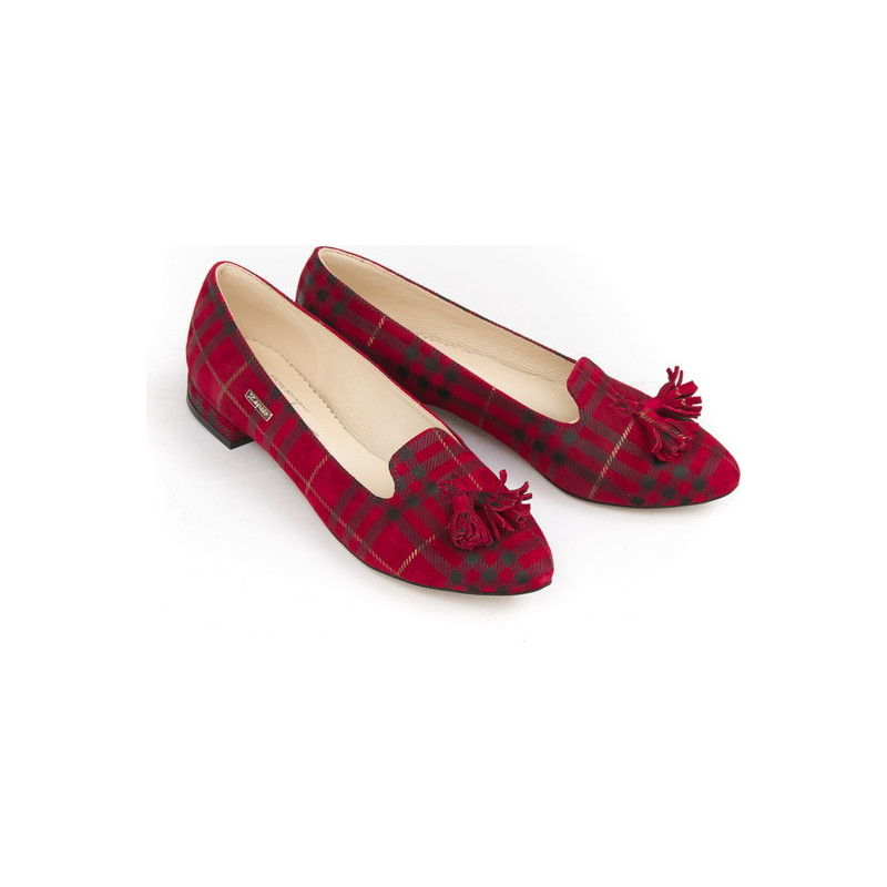 Czerwone baleriny Zapato w stylu casual