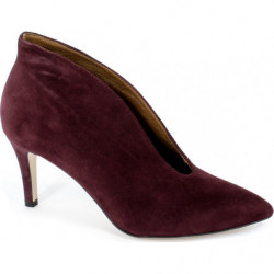 Czerwone botki Bravo z zamszu na obcasie