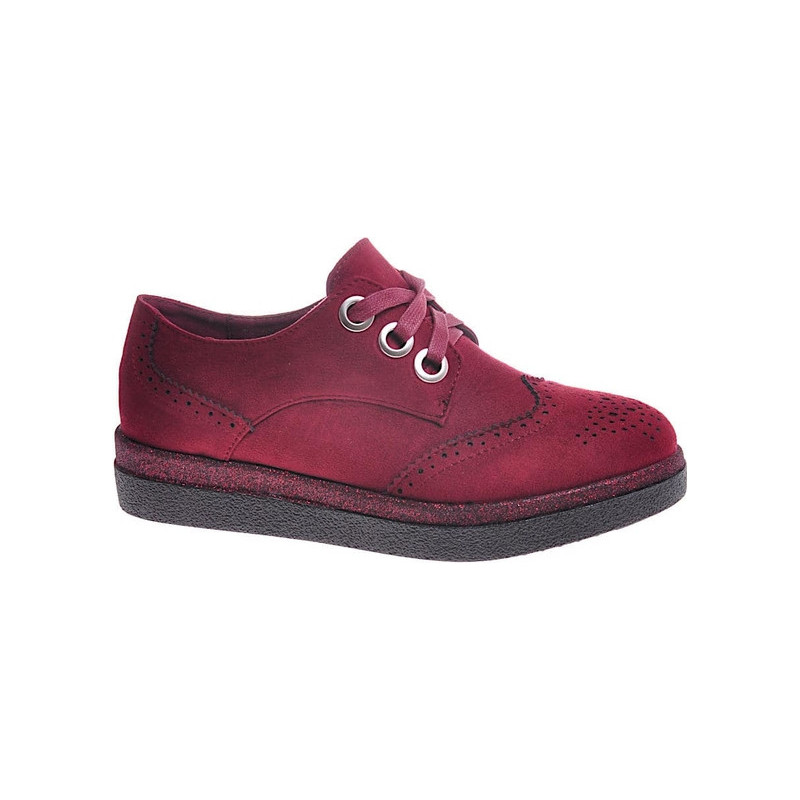 Czerwone botki Pantofelek24 w stylu casual sznurowane