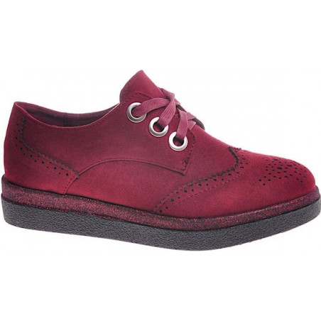 Czerwone botki Pantofelek24 w stylu casual sznurowane