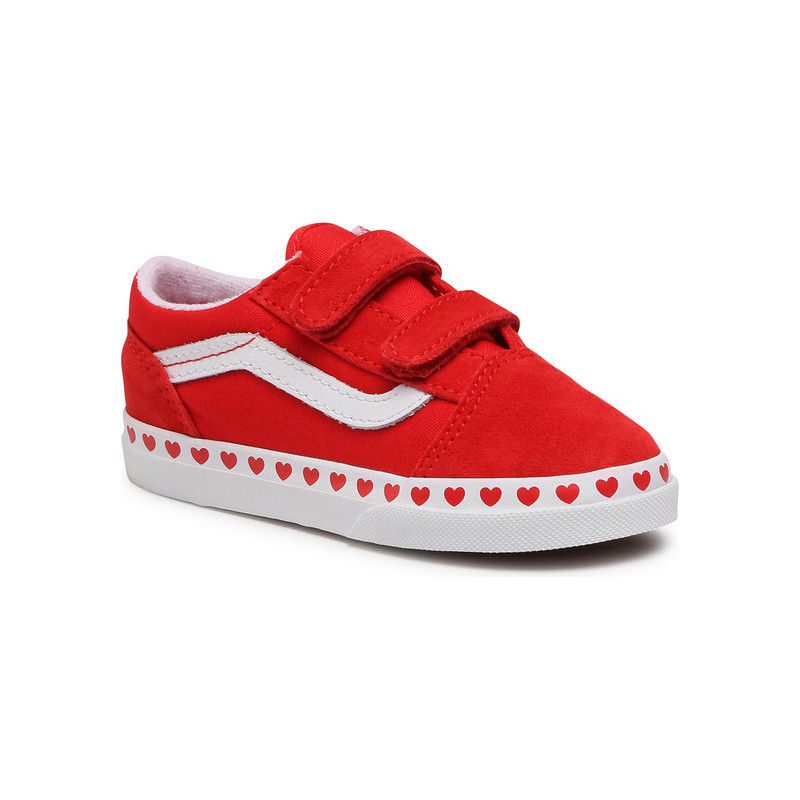 Czerwone buciki niemowlęce Vans na rzepy