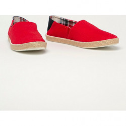 Czerwone buty letnie męskie Tommy Hilfiger z tkaniny