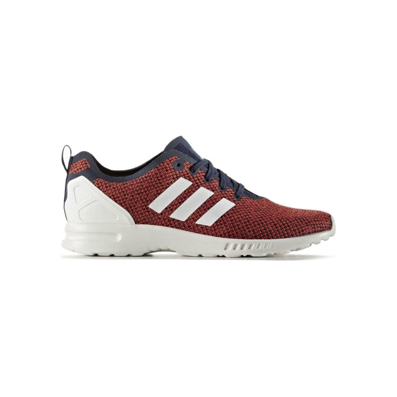 Czerwone buty sportowe Adidas zx flux sznurowane