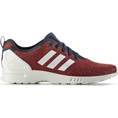 Czerwone buty sportowe Adidas zx flux sznurowane