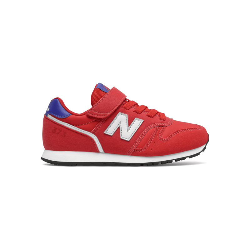 Czerwone buty sportowe dziecięce New Balance sznurowane z zamszu dla chłopców