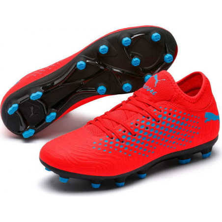 Czerwone buty sportowe Puma sznurowane ze skóry