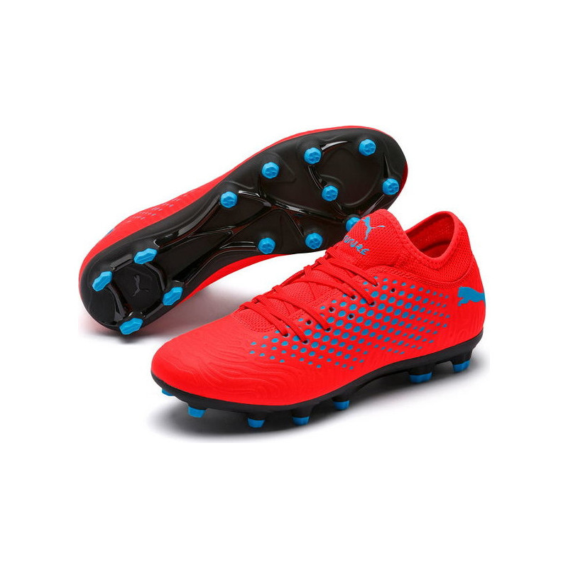 Czerwone buty sportowe Puma sznurowane ze skóry