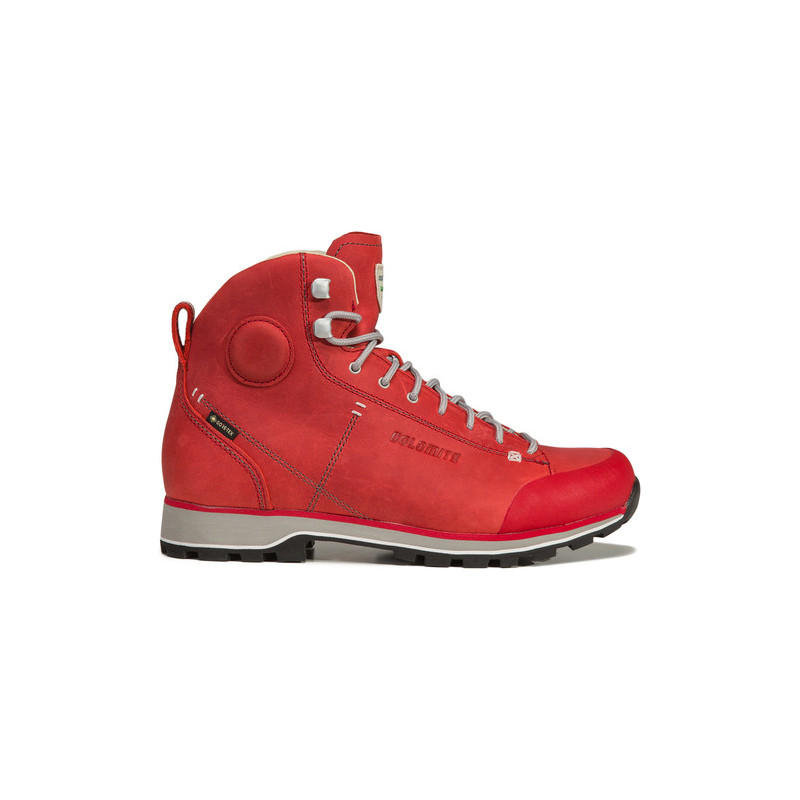 Czerwone buty trekkingowe Dolomite sznurowane z goretexu