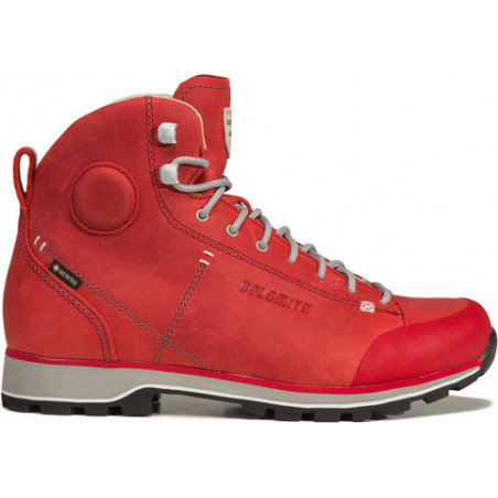 Czerwone buty trekkingowe Dolomite sznurowane z goretexu