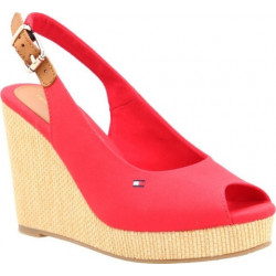 Czerwone espadryle Tommy Hilfiger ze skóry z klamrami