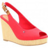 Czerwone espadryle Tommy Hilfiger ze skóry z klamrami