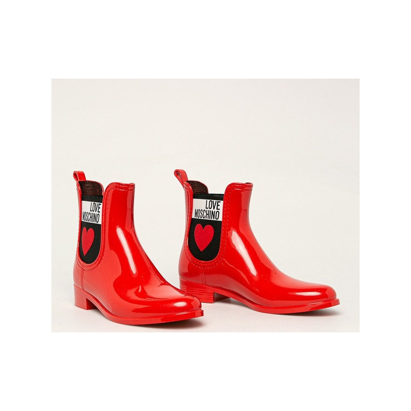 Czerwone kalosze Love Moschino