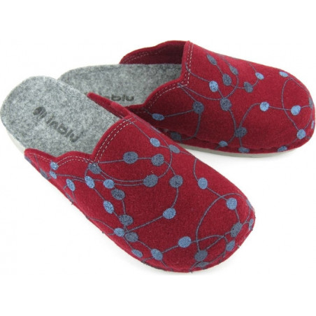 Czerwone kapcie Inblu z płaską podeszwą