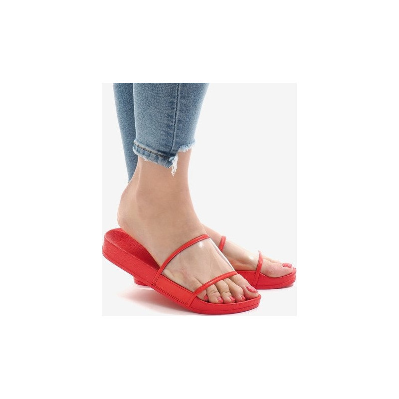 Czerwone klapki Gemre.com.pl w stylu casual