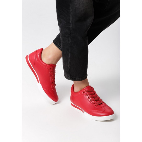 Czerwone trampki born2be sznurowane w sportowym stylu