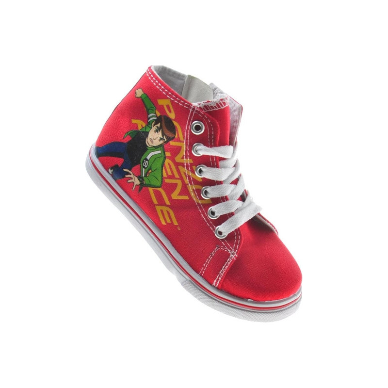 Czerwone trampki dziecięce Pantofelek24 ze skóry dla chłopców