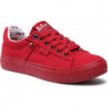 Czerwone trampki Lee Cooper w sportowym stylu z tkaniny sznurowane