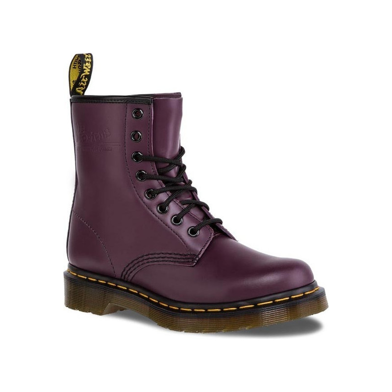 Czerwone trapery damskie Dr. Martens sznurowane