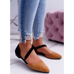 Baleriny TAGLESS z płaską podeszwą z zamszu w stylu casual