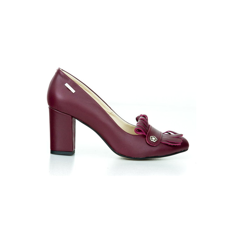 Czółenka Zapato w stylu boho na wysokim obcasie z okrągłym noskiem