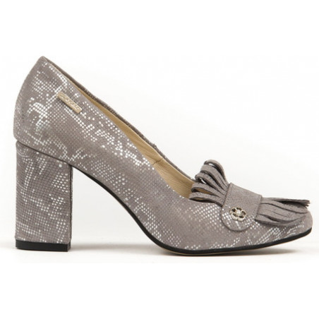 Czółenka Zapato w stylu boho z okrągłym noskiem na obcasie