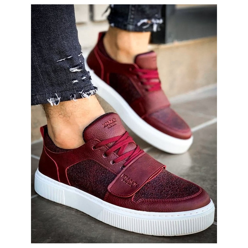 Dstreet.pl Sneakersy męskie bordowe ZX0139