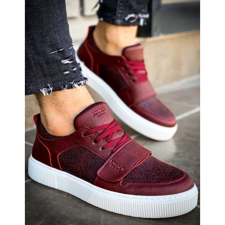 Dstreet.pl Sneakersy męskie bordowe ZX0139