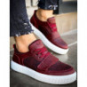 Dstreet.pl Sneakersy męskie bordowe ZX0139