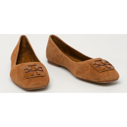Baleriny Tory Burch z kwadratowym noskiem z płaską podeszwą