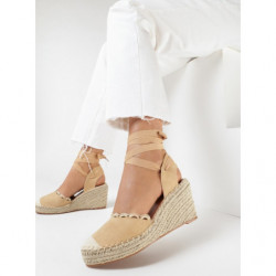 Espadryle born2be z tkaniny z klamrami