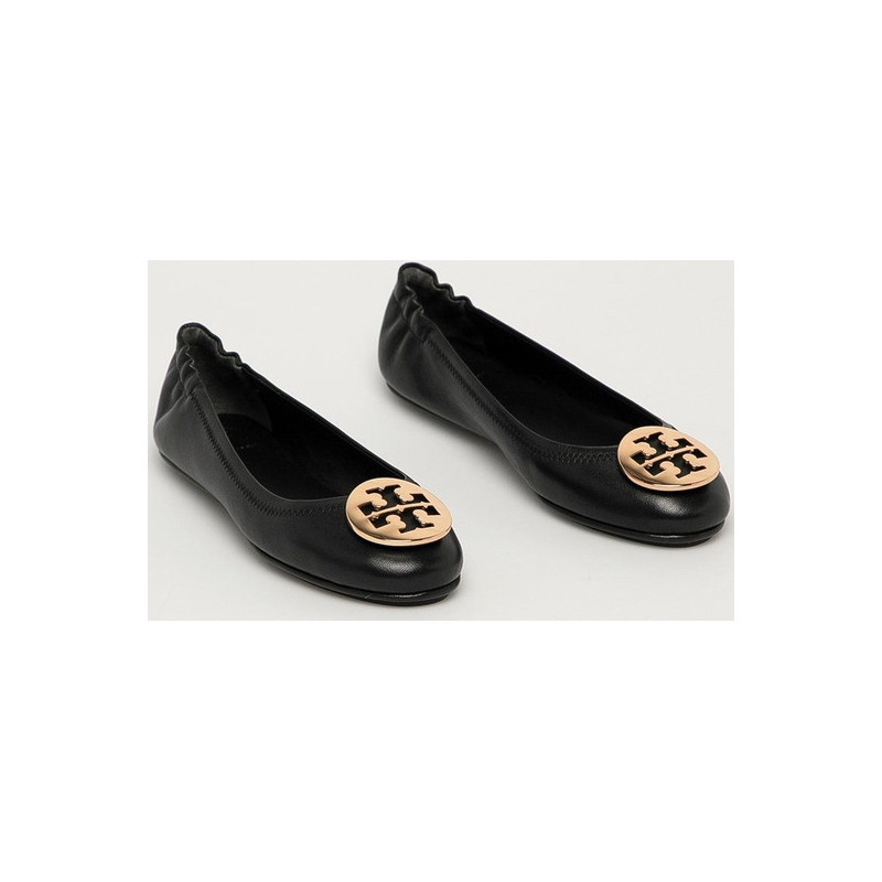 Baleriny Tory Burch ze skóry z płaską podeszwą w stylu casual