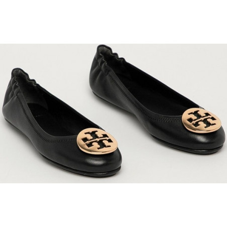 Baleriny Tory Burch ze skóry z płaską podeszwą w stylu casual