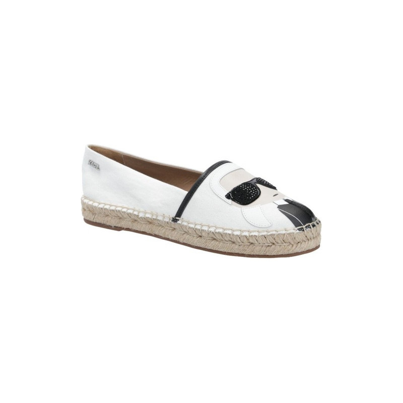 Espadryle Karl Lagerfeld z tkaniny z płaską podeszwą w stylu casual