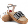 Espadryle Love Moschino z tkaniny w stylu boho