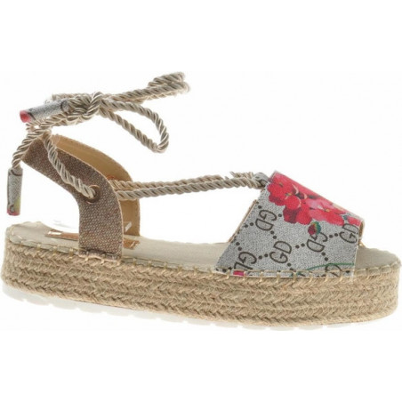 Espadryle Pantofelek24 z klamrami z tkaniny na platformie