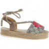 Espadryle Pantofelek24 z klamrami z tkaniny na platformie