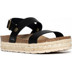 Espadryle Sunbay ze skóry z klamrami