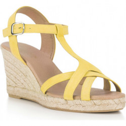 Espadryle Wittchen z klamrami na koturnie w stylu boho