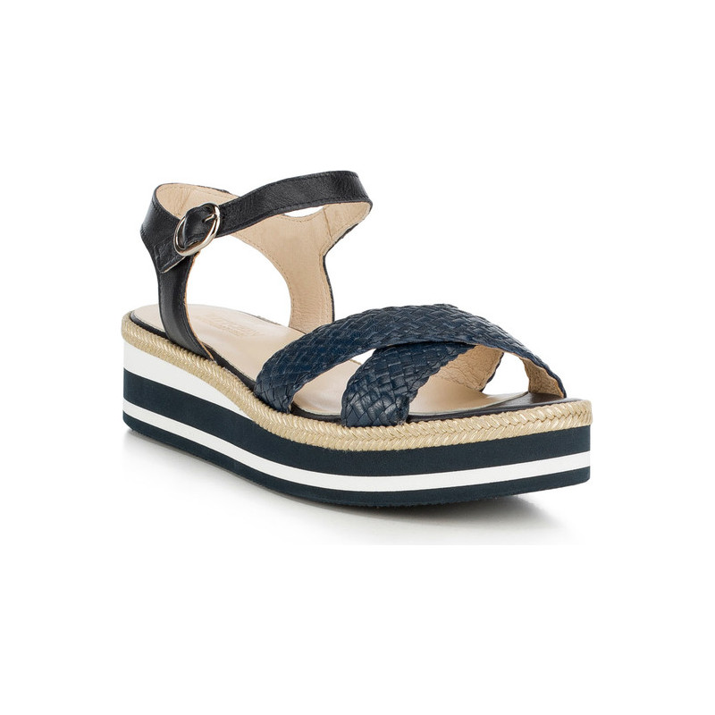 Espadryle Wittchen ze skóry z klamrami w stylu casual