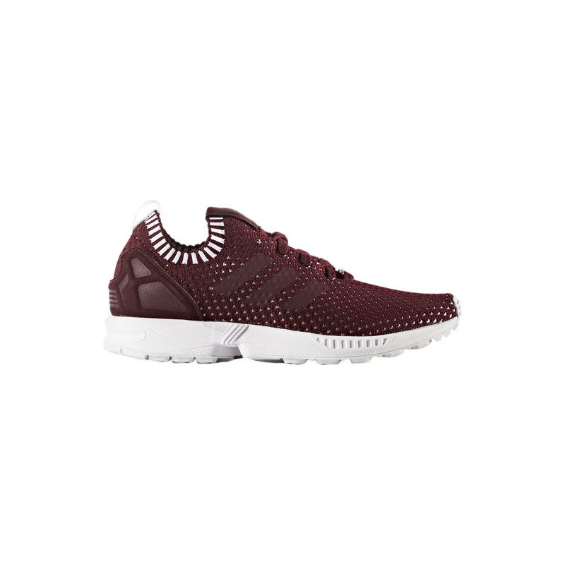 Fioletowe buty sportowe Adidas zx flux z płaską podeszwą ze skóry