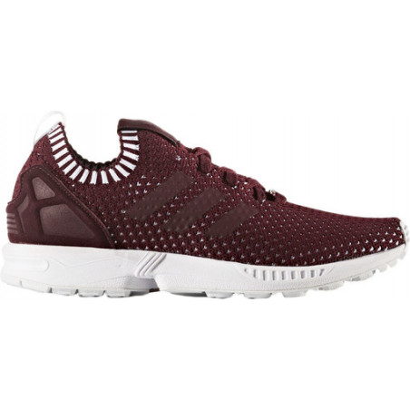 Fioletowe buty sportowe Adidas zx flux z płaską podeszwą ze skóry