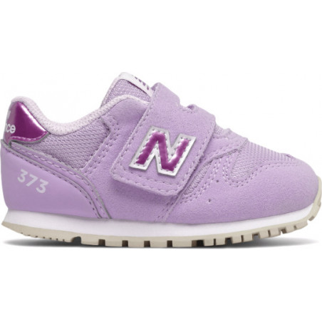 Fioletowe buty sportowe dziecięce New Balance z zamszu na rzepy