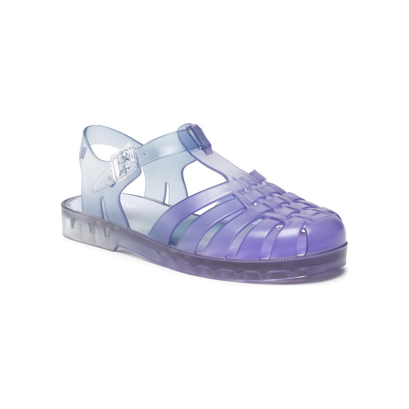 Fioletowe sandały Melissa z płaską podeszwą z klamrami w stylu casual