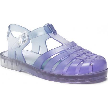 Fioletowe sandały Melissa z płaską podeszwą z klamrami w stylu casual