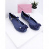 Granatowe balerinki Yourshoes na rzepy