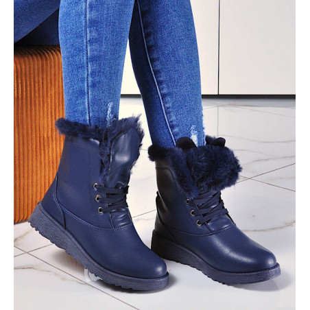 Granatowe botki producent niezdefiniowany w stylu casual